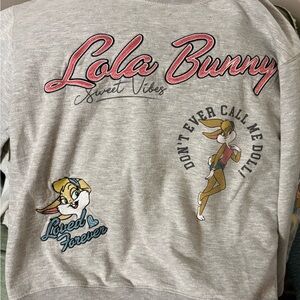 Lola Bunny Sweet Vibes Crew Neck Sweater - Gray